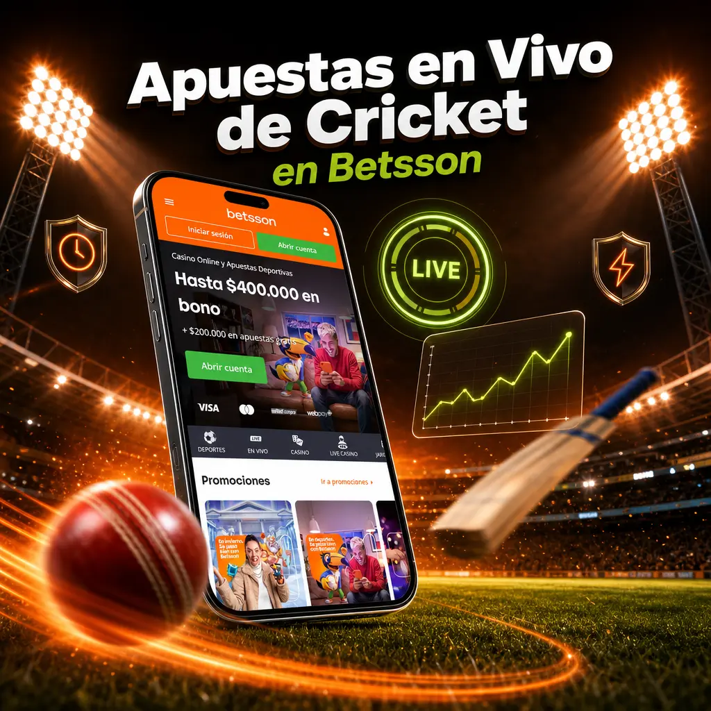 Panel de apuestas en vivo de cricket en Betsson