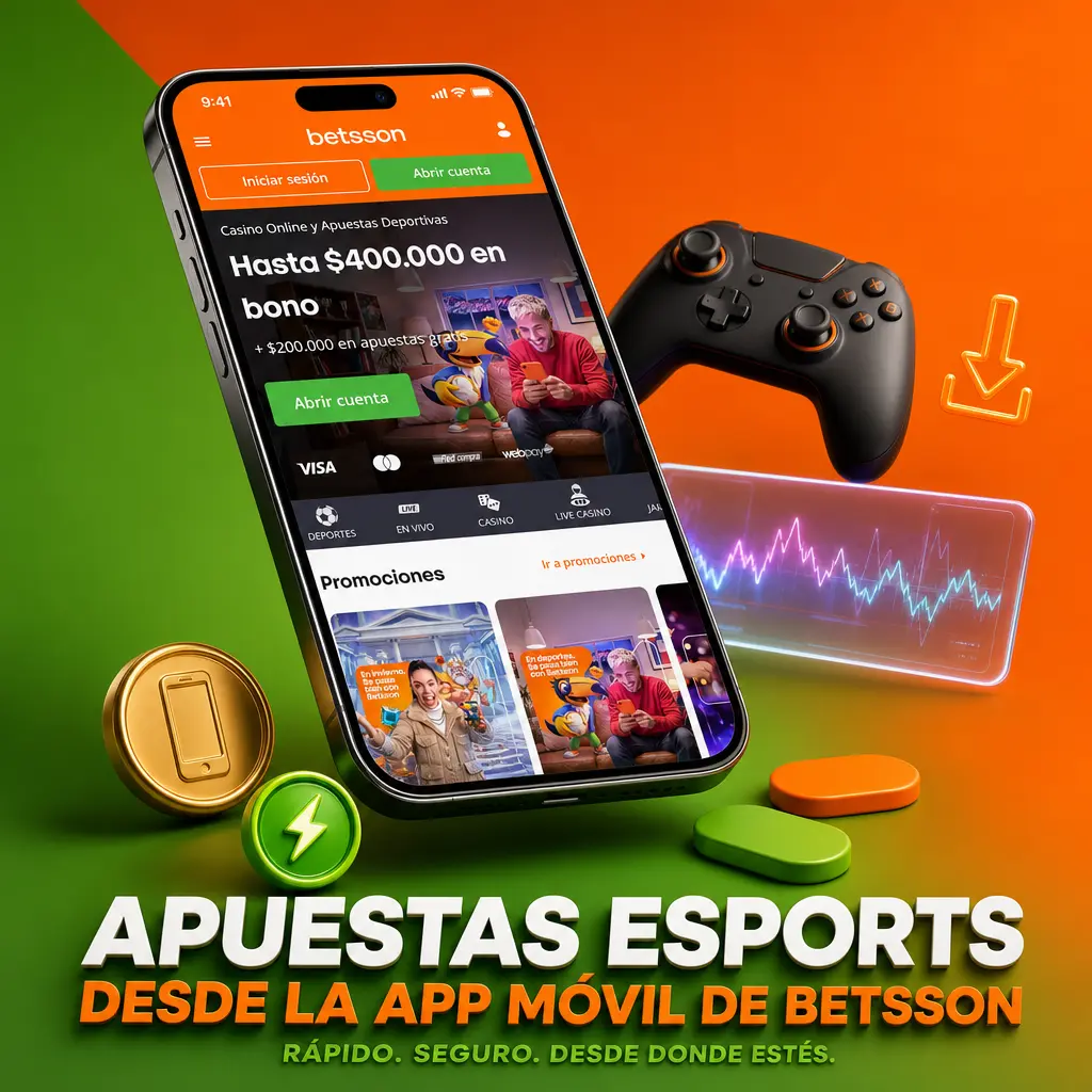 Pestaña de Esports en la app móvil de Betsson