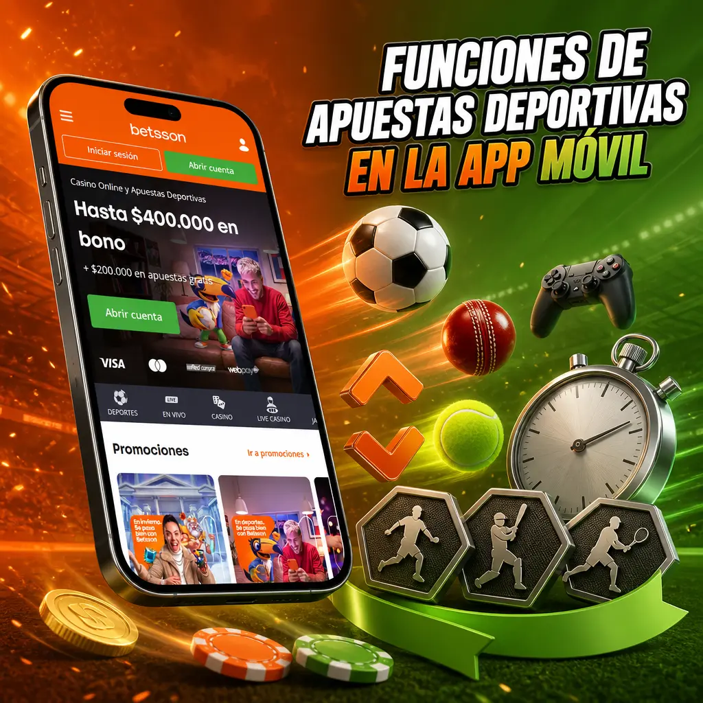 App móvil Betsson mostrando cuotas deportivas