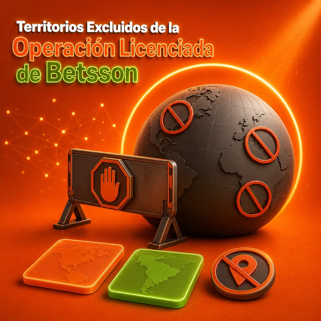 Mapa de territorios excluidos de la licencia MGA de Betsson